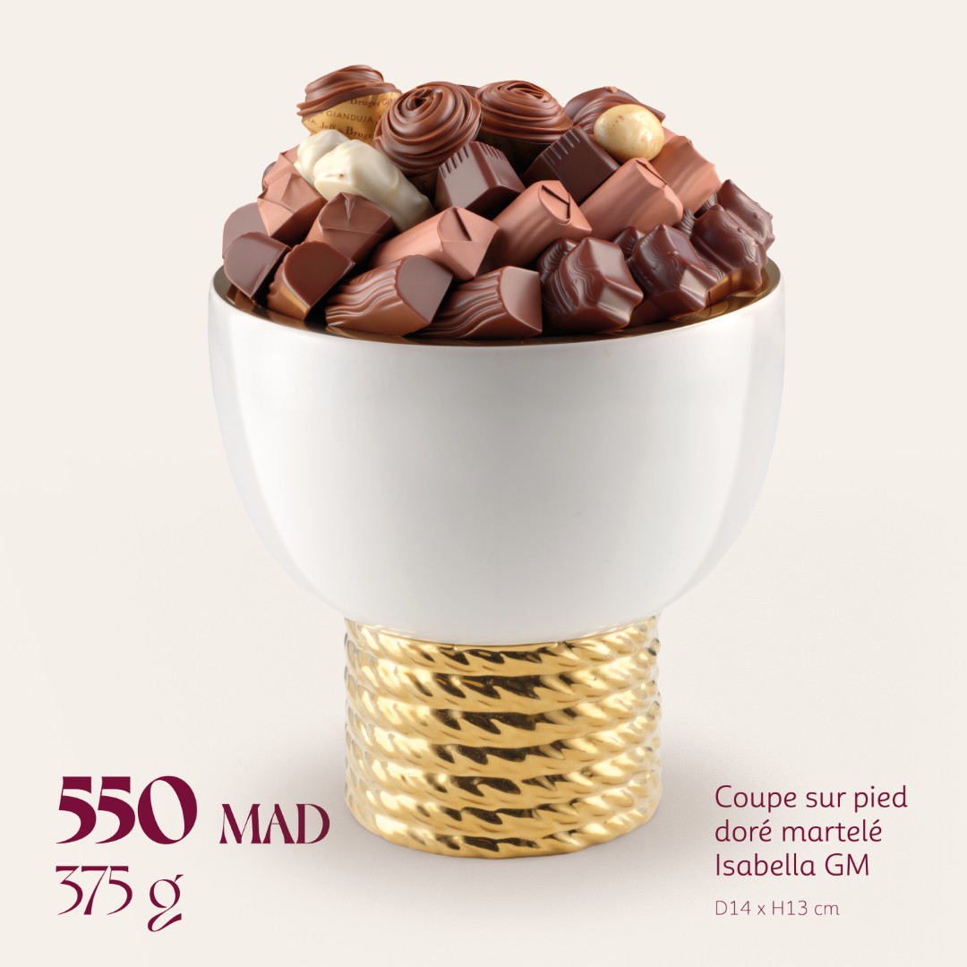 Coupe sur pied doré martelé Isabella